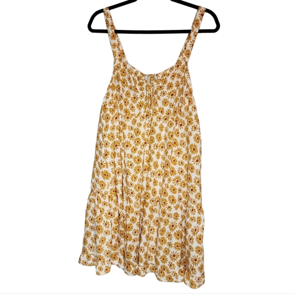 Coco and Shay Sunflower Sleeveless Mini Dress Yellow White Floral Size 2X